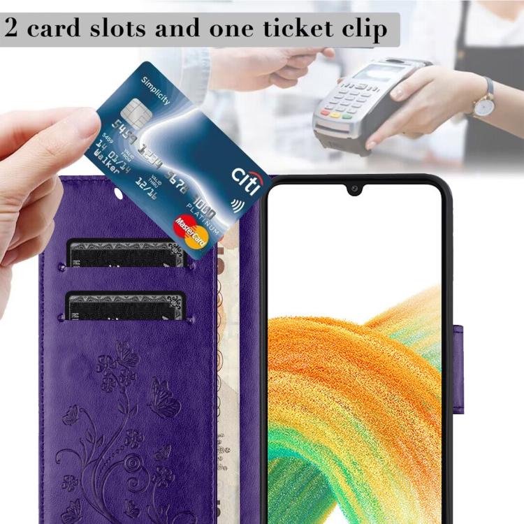 For Samsung Galaxy A56 5G Butterfly Flower Pattern Flip Leather Phone Case