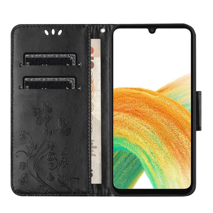 For Samsung Galaxy A56 5G Butterfly Flower Pattern Flip Leather Phone Case