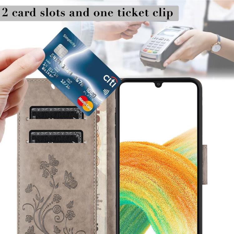 For Samsung Galaxy A17 4G / 5G Butterfly Flower Pattern Flip Leather Phone Case