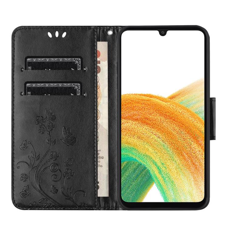 For Samsung Galaxy A17 4G / 5G Butterfly Flower Pattern Flip Leather Phone Case