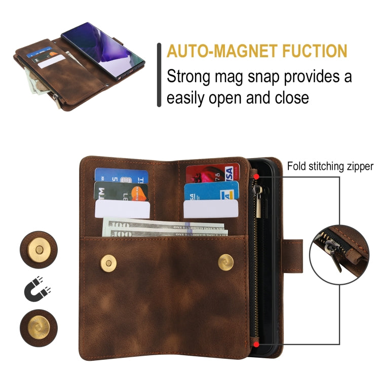 For Samsung Galaxy A52 5G Dream 9-Card Zipper Wallet RFID Leather Phone Case with Lanyard