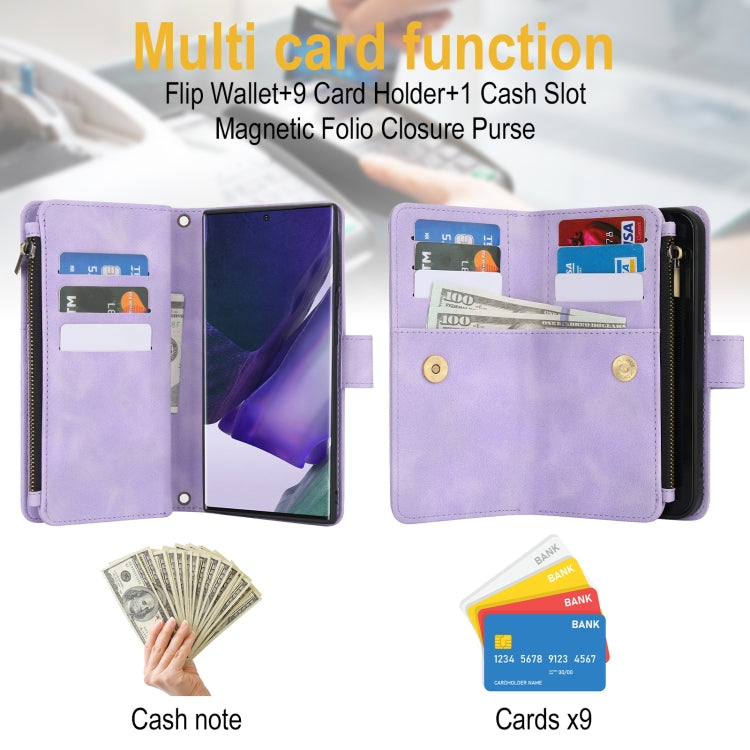 For Samsung Galaxy A53 5G Dream 9-Card Zipper Wallet RFID Leather Phone Case with Lanyard