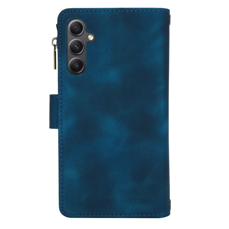 For Samsung Galaxy A55 5G Dream 9-Card Zipper Wallet RFID Leather Phone Case with Lanyard
