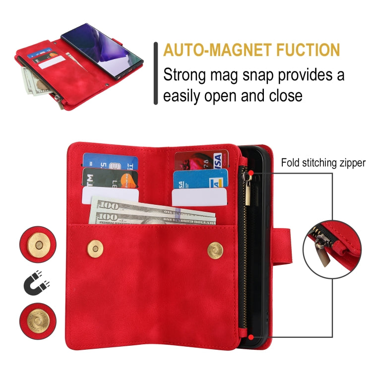 For Samsung Galaxy A73 5G Dream 9-Card Zipper Wallet RFID Leather Phone Case with Lanyard
