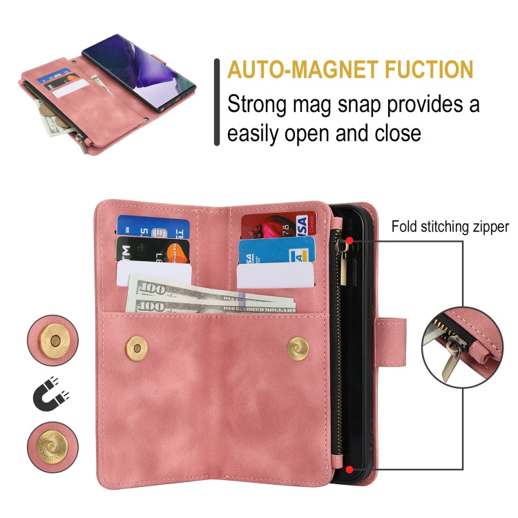 For Samsung Galaxy A73 5G Dream 9-Card Zipper Wallet RFID Leather Phone Case with Lanyard