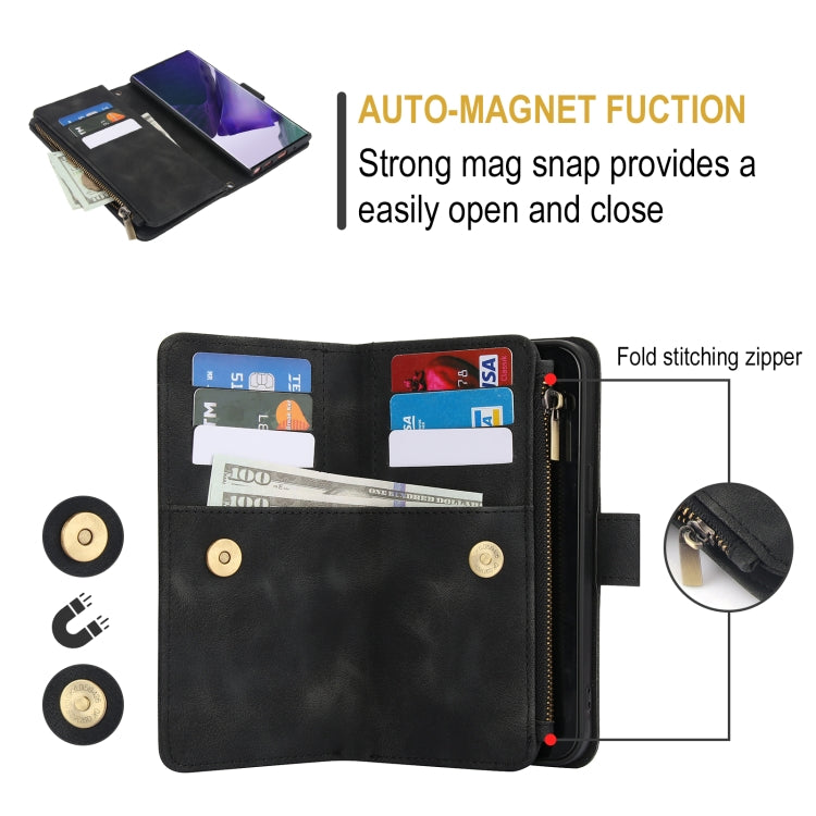 For Samsung Galaxy A73 5G Dream 9-Card Zipper Wallet RFID Leather Phone Case with Lanyard