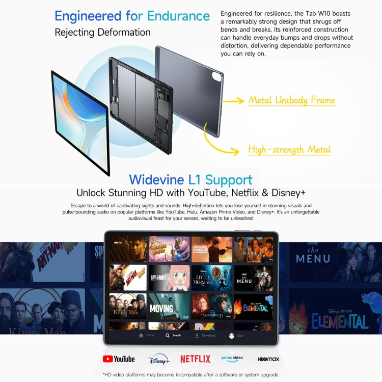 [HK Warehouse] Ulefone Tab W10 WiFi Tablet PC Gift Pack Version, 4GB+128GB, 10.1 inch Android 14 Unisoc T606 Octa Core, EU Plug - Space Gray