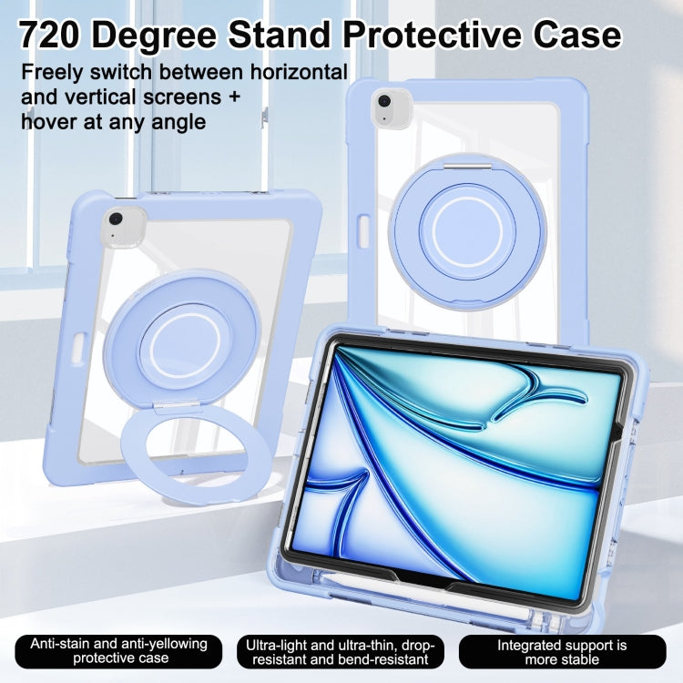 For iPad Air 11 2026 / 2025 / 2024 Crystal Armor PC Hybrid TPU Tablet Case with Pen Slot
