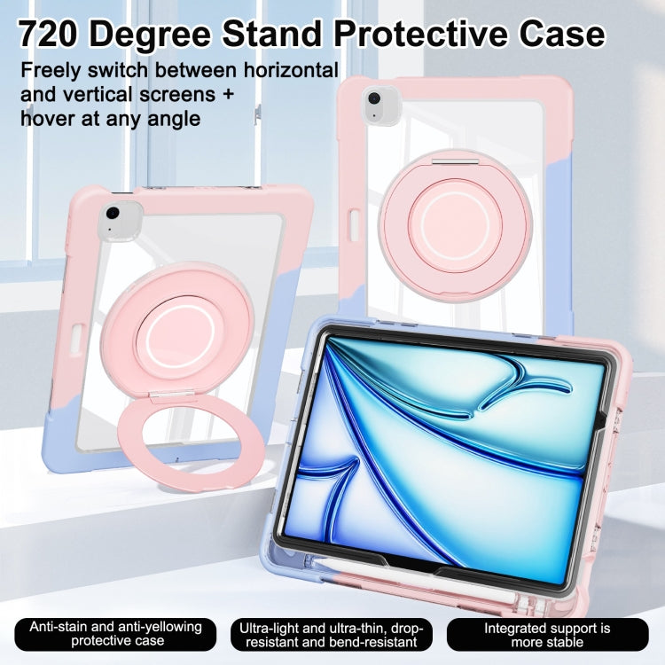 For iPad Air 11 2026 / 2025 / 2024 Crystal Armor PC Hybrid TPU Tablet Case with Pen Slot
