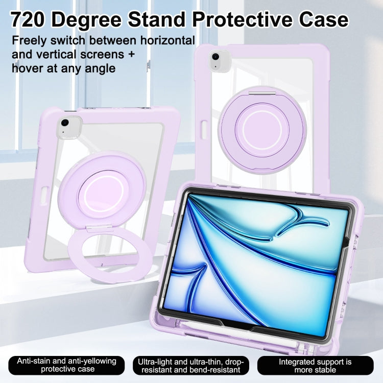 For iPad Air 11 2026 / 2025 / 2024 Crystal Armor PC Hybrid TPU Tablet Case with Pen Slot