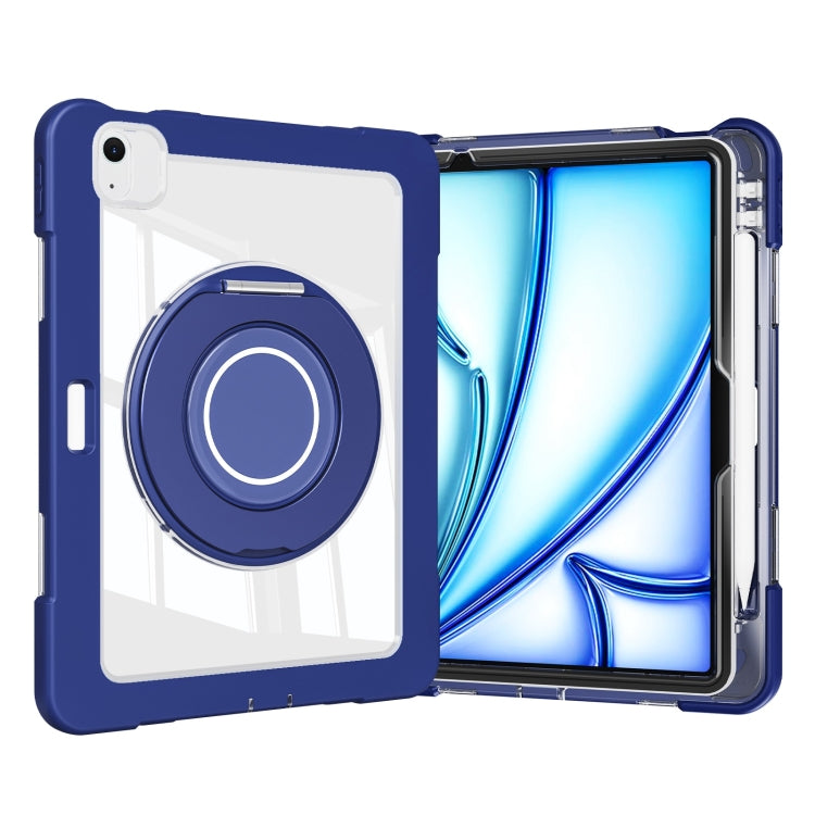 For iPad Air 11 2026 / 2025 / 2024 Crystal Armor PC Hybrid TPU Tablet Case with Pen Slot