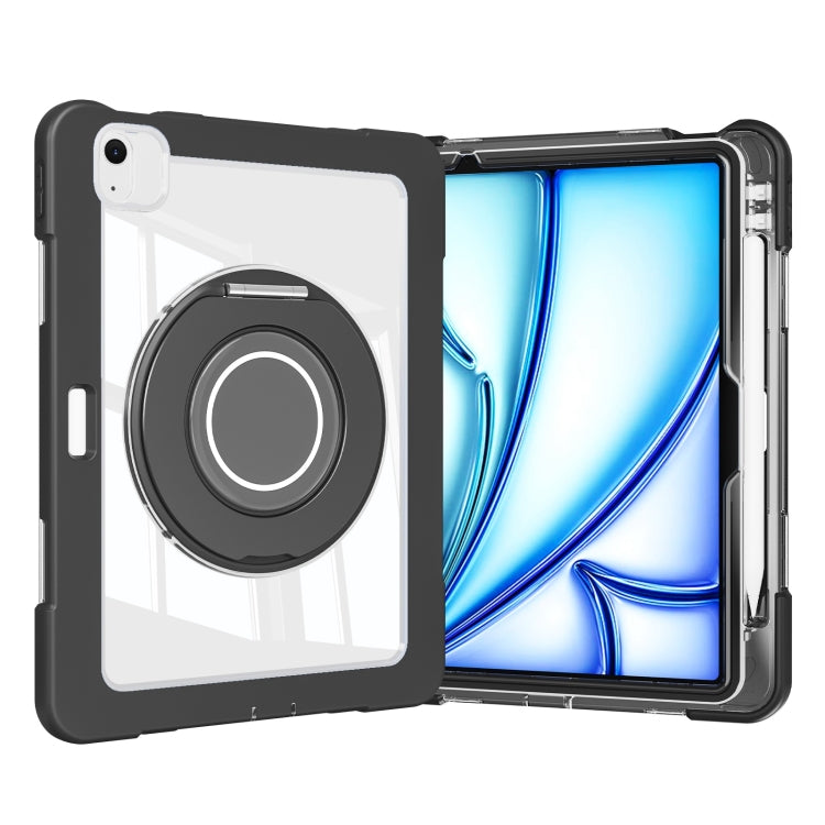 For iPad Air 11 2026 / 2025 / 2024 Crystal Armor PC Hybrid TPU Tablet Case with Pen Slot