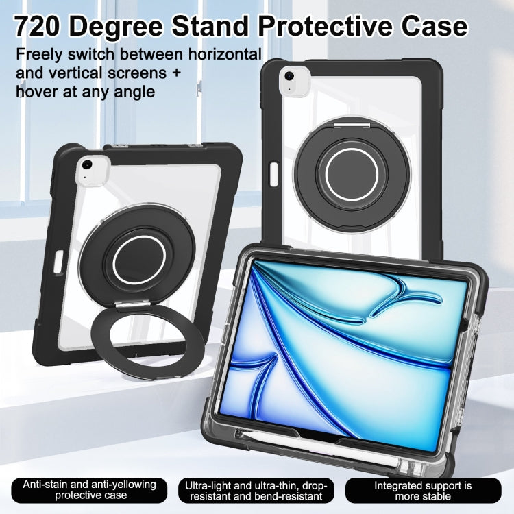 For iPad Air 11 2026 / 2025 / 2024 Crystal Armor PC Hybrid TPU Tablet Case with Pen Slot