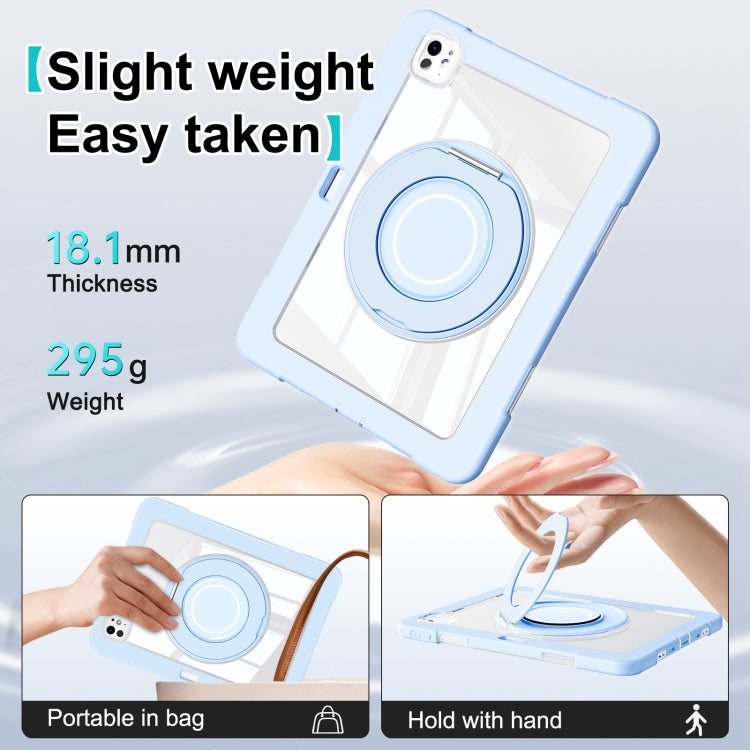 For iPad Pro 11 2025 / 2024 Crystal Armor PC Hybrid TPU Tablet Case with Pen Slot