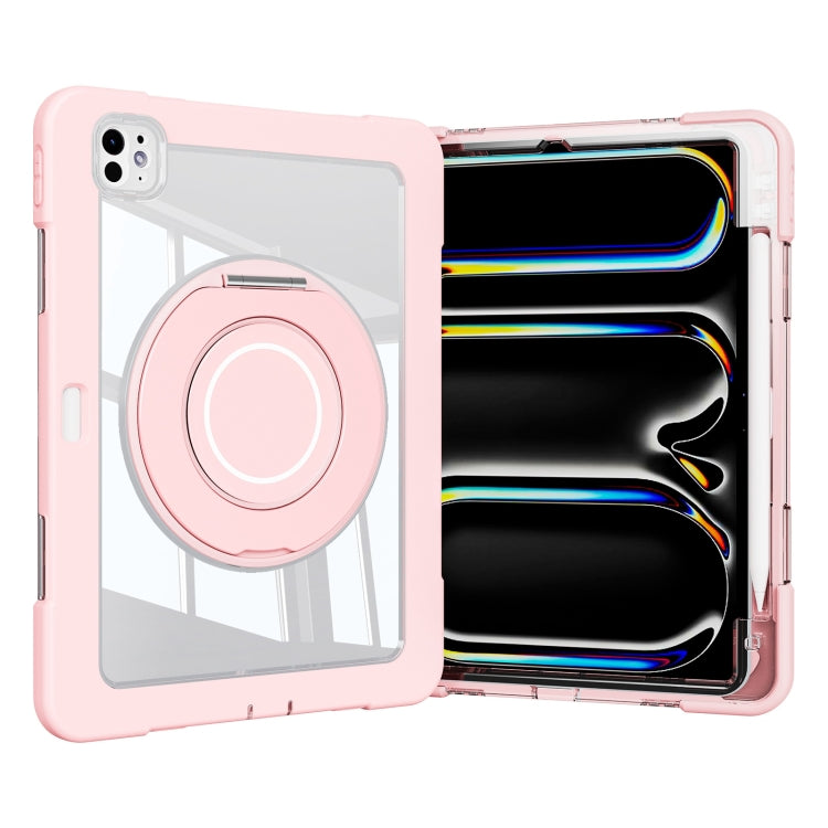 For iPad Pro 11 2025 / 2024 Crystal Armor PC Hybrid TPU Tablet Case with Pen Slot