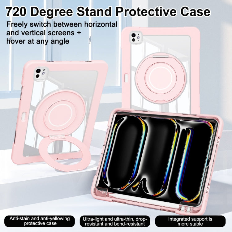 For iPad Pro 11 2025 / 2024 Crystal Armor PC Hybrid TPU Tablet Case with Pen Slot