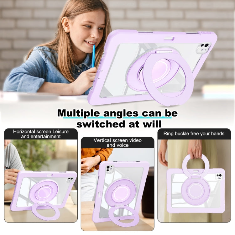 For iPad Pro 11 2025 / 2024 Crystal Armor PC Hybrid TPU Tablet Case with Pen Slot