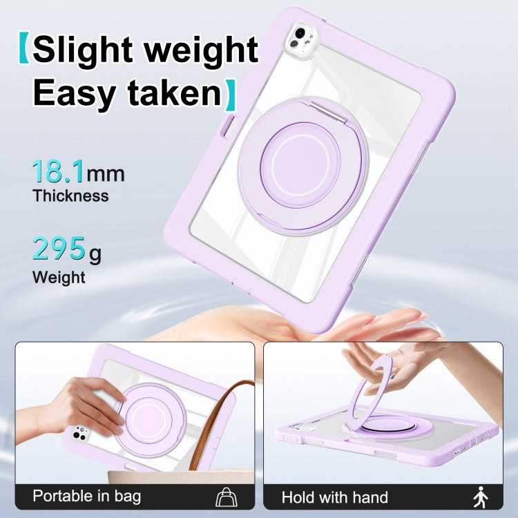 For iPad Pro 11 2025 / 2024 Crystal Armor PC Hybrid TPU Tablet Case with Pen Slot