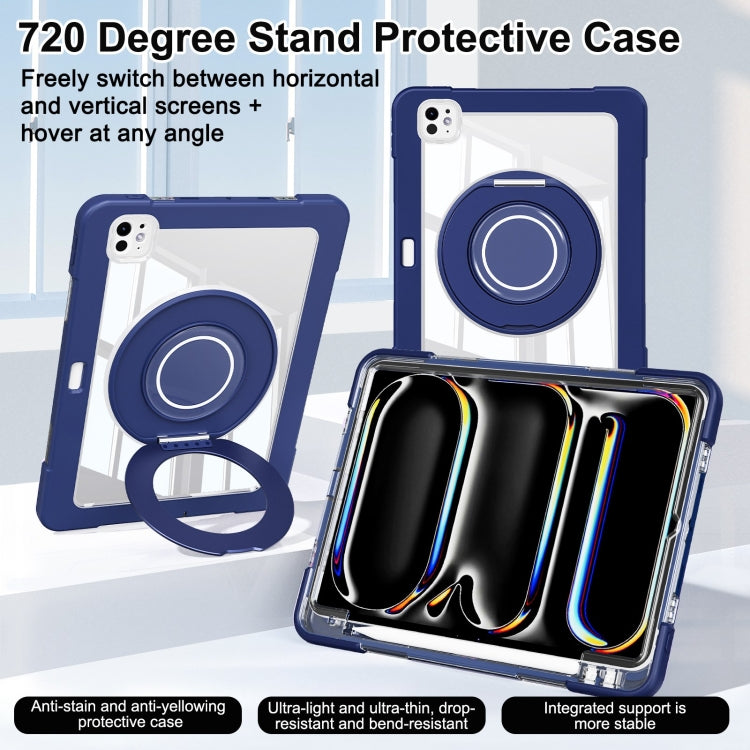 For iPad Pro 11 2025 / 2024 Crystal Armor PC Hybrid TPU Tablet Case with Pen Slot