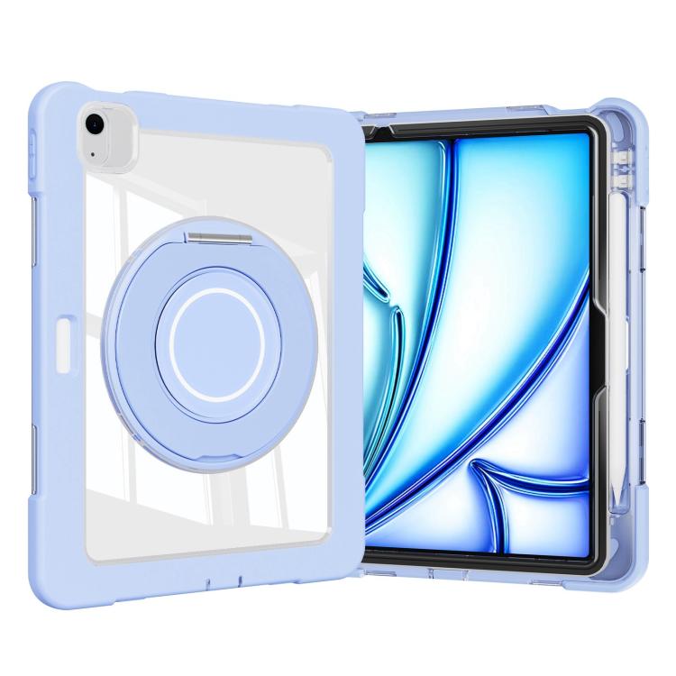For iPad Air 13 2026 / 2025 / 2024 Crystal Armor PC Hybrid TPU Tablet Case with Pen Slot