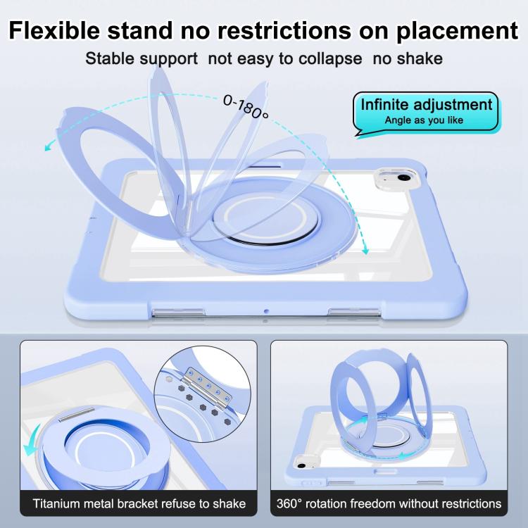 For iPad Air 13 2026 / 2025 / 2024 Crystal Armor PC Hybrid TPU Tablet Case with Pen Slot
