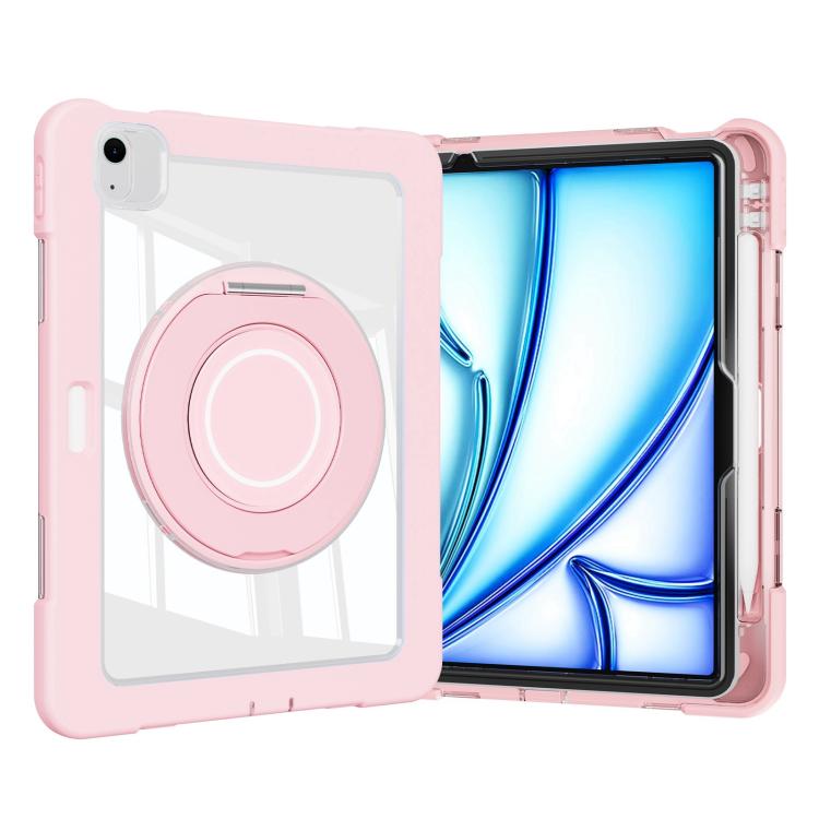 For iPad Air 13 2026 / 2025 / 2024 Crystal Armor PC Hybrid TPU Tablet Case with Pen Slot