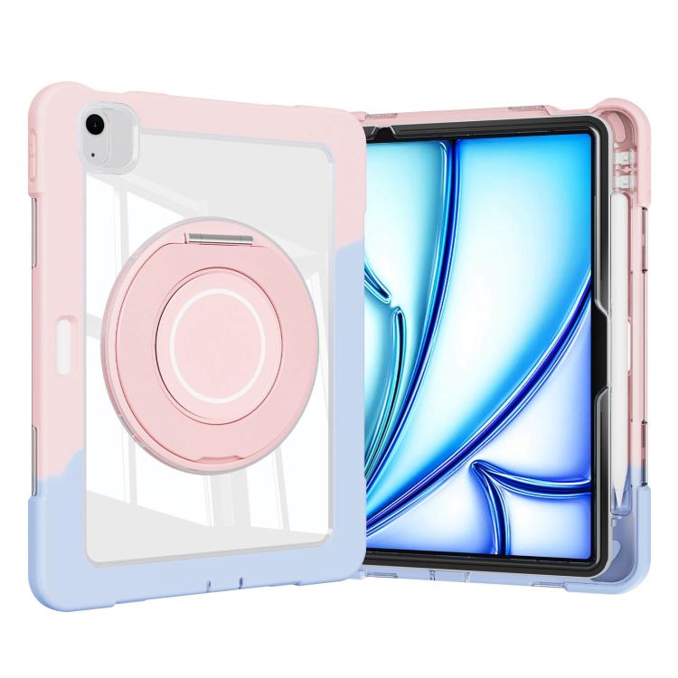For iPad Air 13 2026 / 2025 / 2024 Crystal Armor PC Hybrid TPU Tablet Case with Pen Slot