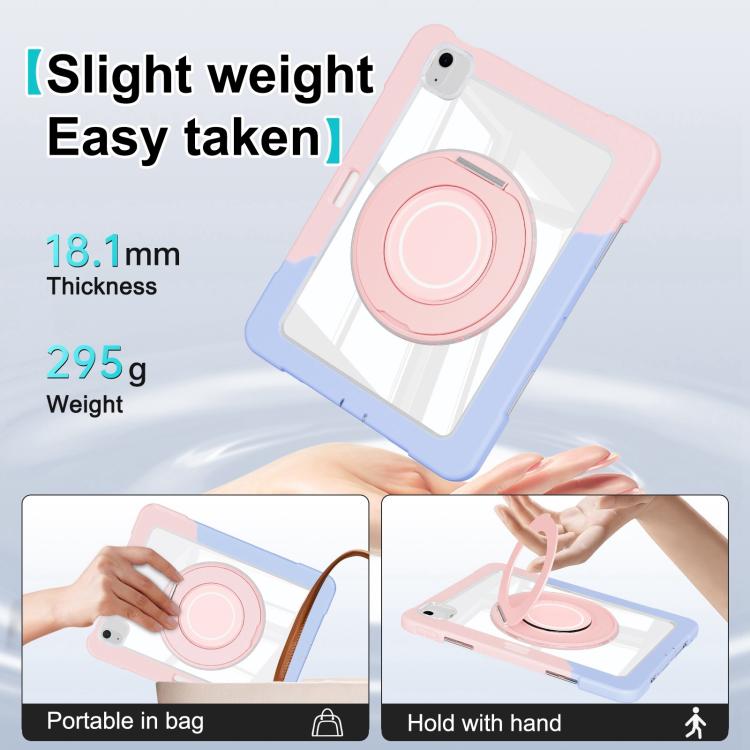 For iPad Air 13 2026 / 2025 / 2024 Crystal Armor PC Hybrid TPU Tablet Case with Pen Slot