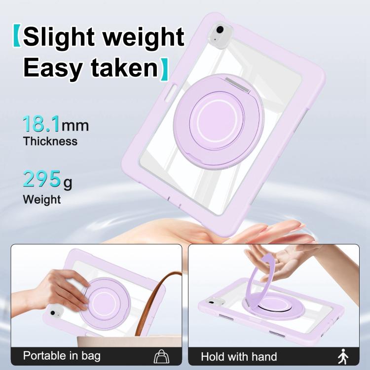 For iPad Air 13 2026 / 2025 / 2024 Crystal Armor PC Hybrid TPU Tablet Case with Pen Slot