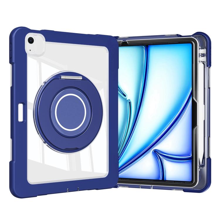For iPad Air 13 2026 / 2025 / 2024 Crystal Armor PC Hybrid TPU Tablet Case with Pen Slot