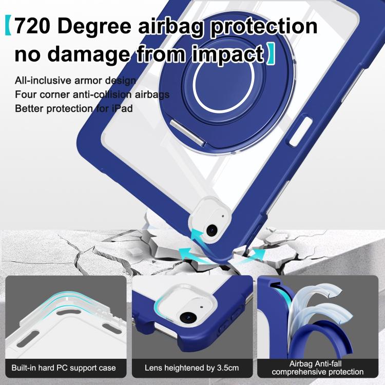 For iPad Air 13 2026 / 2025 / 2024 Crystal Armor PC Hybrid TPU Tablet Case with Pen Slot