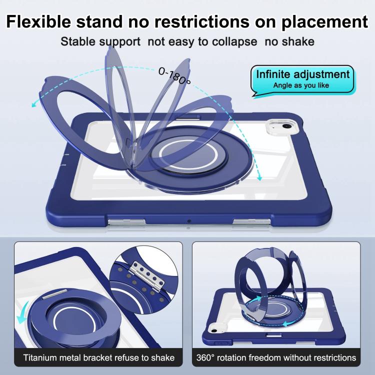 For iPad Air 13 2026 / 2025 / 2024 Crystal Armor PC Hybrid TPU Tablet Case with Pen Slot