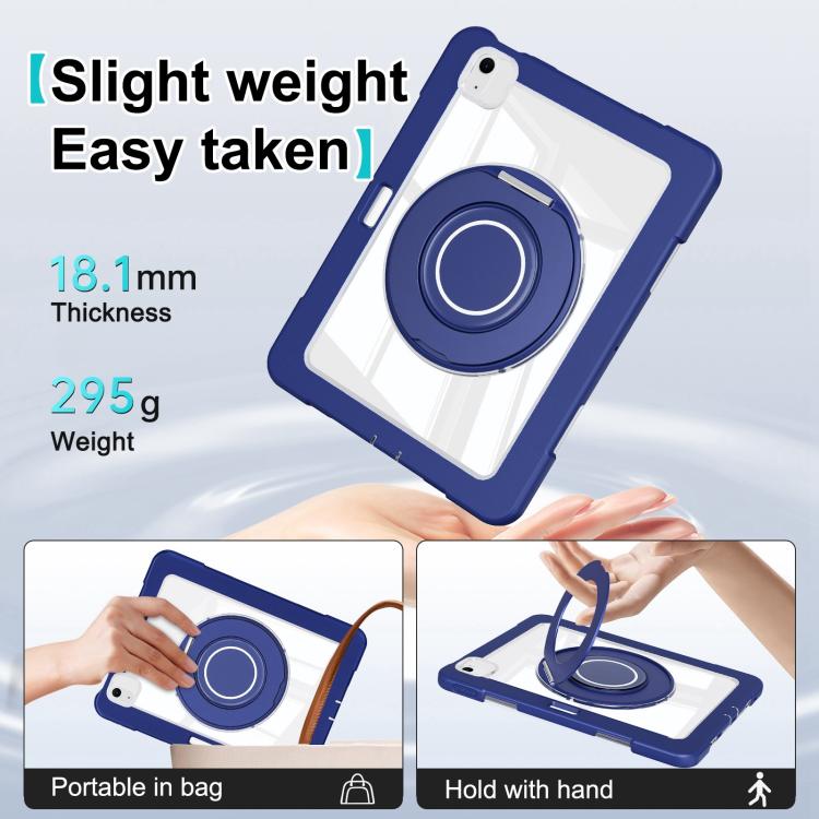 For iPad Air 13 2026 / 2025 / 2024 Crystal Armor PC Hybrid TPU Tablet Case with Pen Slot