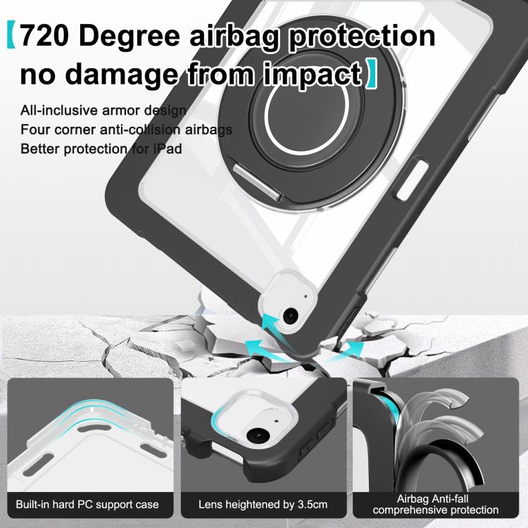 For iPad Air 13 2026 / 2025 / 2024 Crystal Armor PC Hybrid TPU Tablet Case with Pen Slot