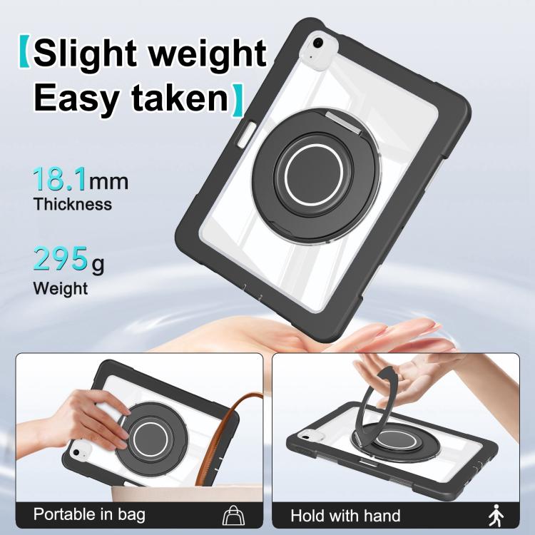 For iPad Air 13 2026 / 2025 / 2024 Crystal Armor PC Hybrid TPU Tablet Case with Pen Slot
