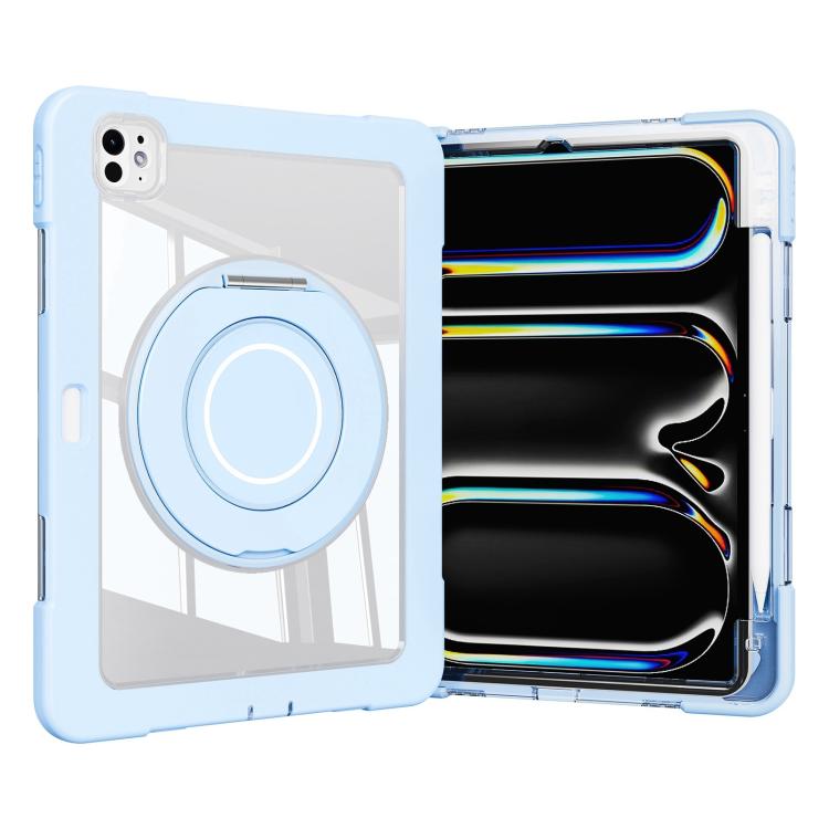 For iPad Pro 13 2025 / 2024 Crystal Armor PC Hybrid TPU Tablet Case with Pen Slot