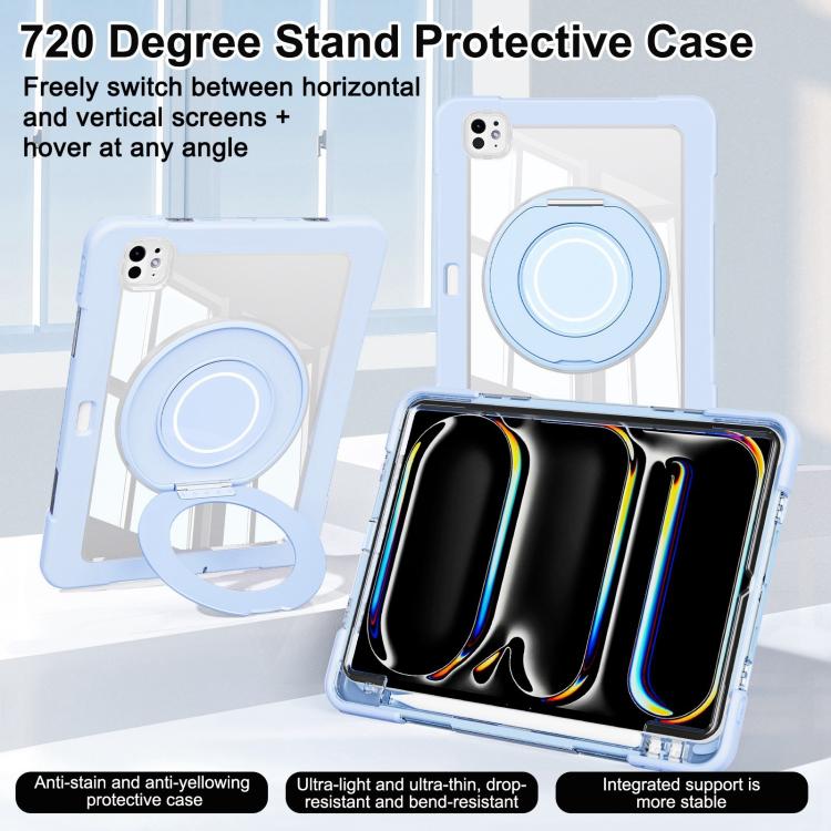 For iPad Pro 13 2025 / 2024 Crystal Armor PC Hybrid TPU Tablet Case with Pen Slot