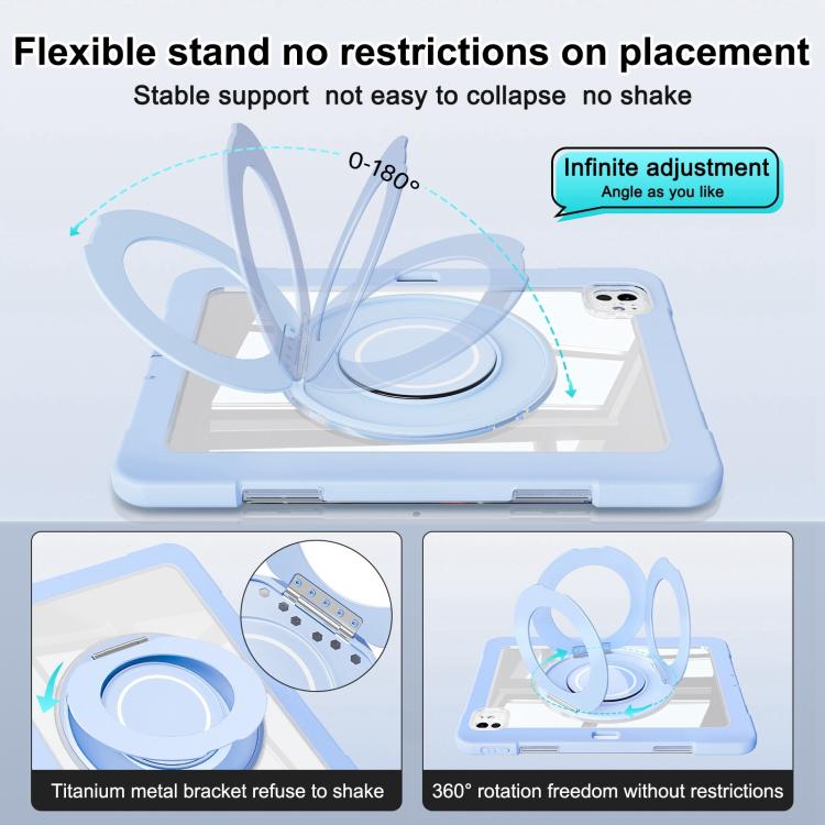 For iPad Pro 13 2025 / 2024 Crystal Armor PC Hybrid TPU Tablet Case with Pen Slot