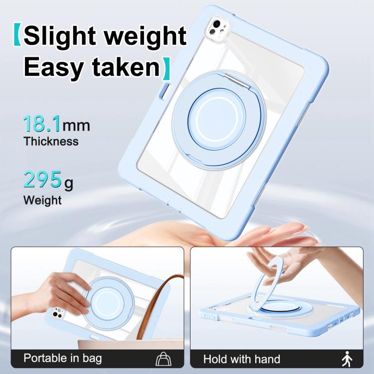 For iPad Pro 13 2025 / 2024 Crystal Armor PC Hybrid TPU Tablet Case with Pen Slot