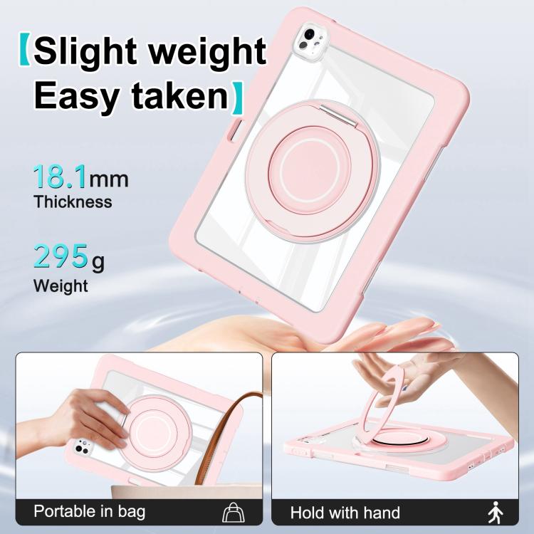 For iPad Pro 13 2025 / 2024 Crystal Armor PC Hybrid TPU Tablet Case with Pen Slot