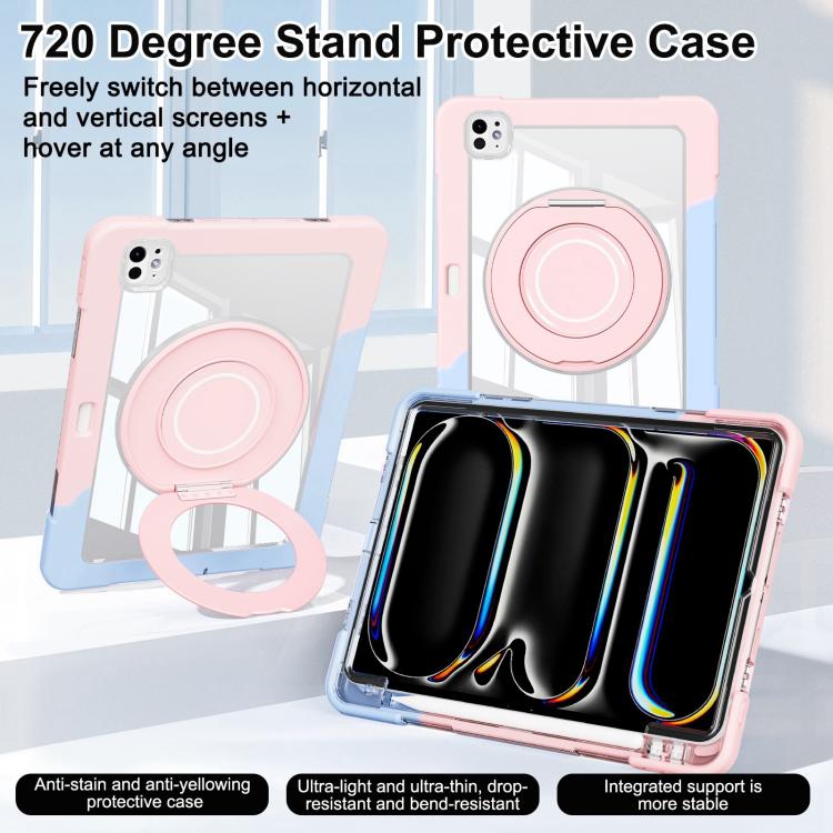 For iPad Pro 13 2025 / 2024 Crystal Armor PC Hybrid TPU Tablet Case with Pen Slot