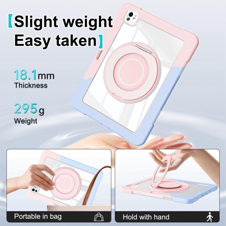 For iPad Pro 13 2025 / 2024 Crystal Armor PC Hybrid TPU Tablet Case with Pen Slot