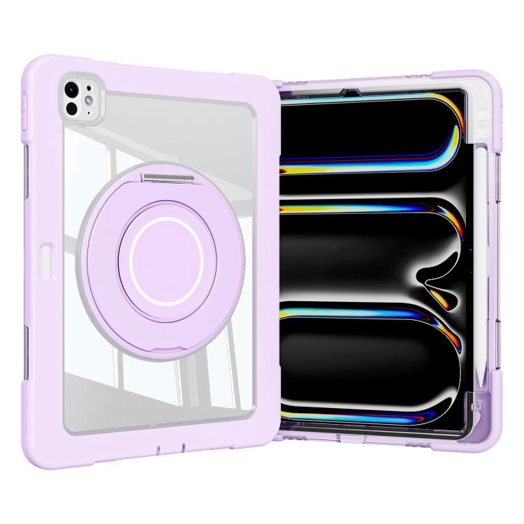 For iPad Pro 13 2025 / 2024 Crystal Armor PC Hybrid TPU Tablet Case with Pen Slot