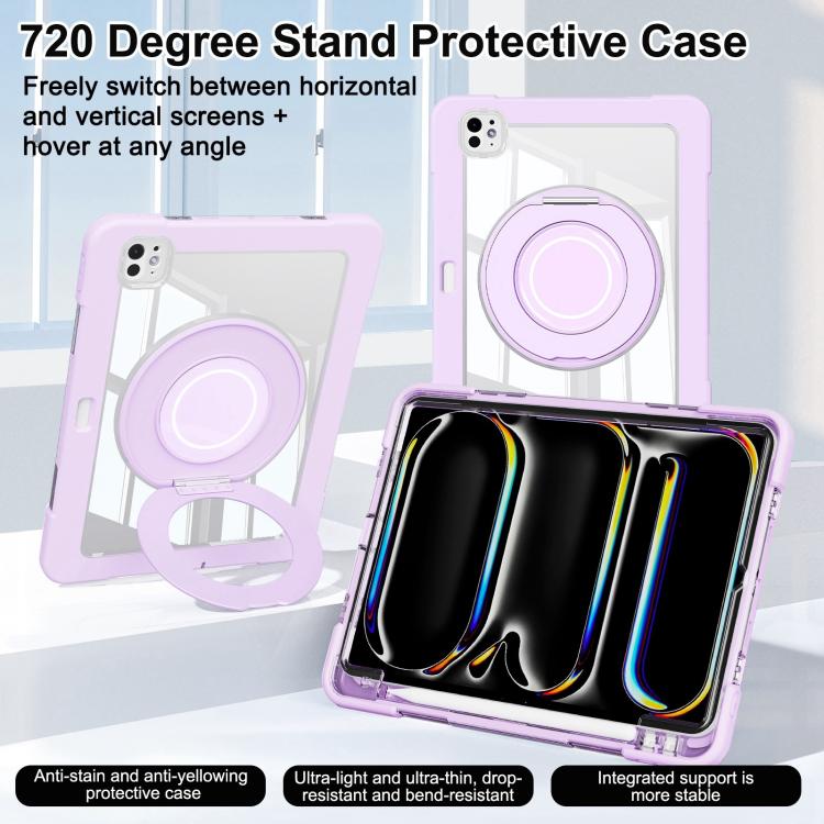 For iPad Pro 13 2025 / 2024 Crystal Armor PC Hybrid TPU Tablet Case with Pen Slot