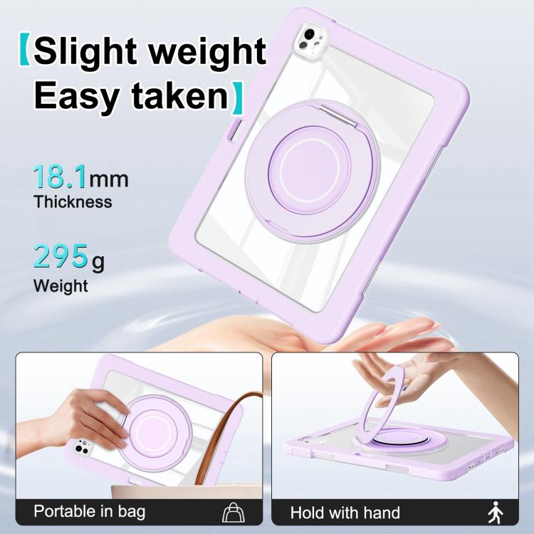 For iPad Pro 13 2025 / 2024 Crystal Armor PC Hybrid TPU Tablet Case with Pen Slot