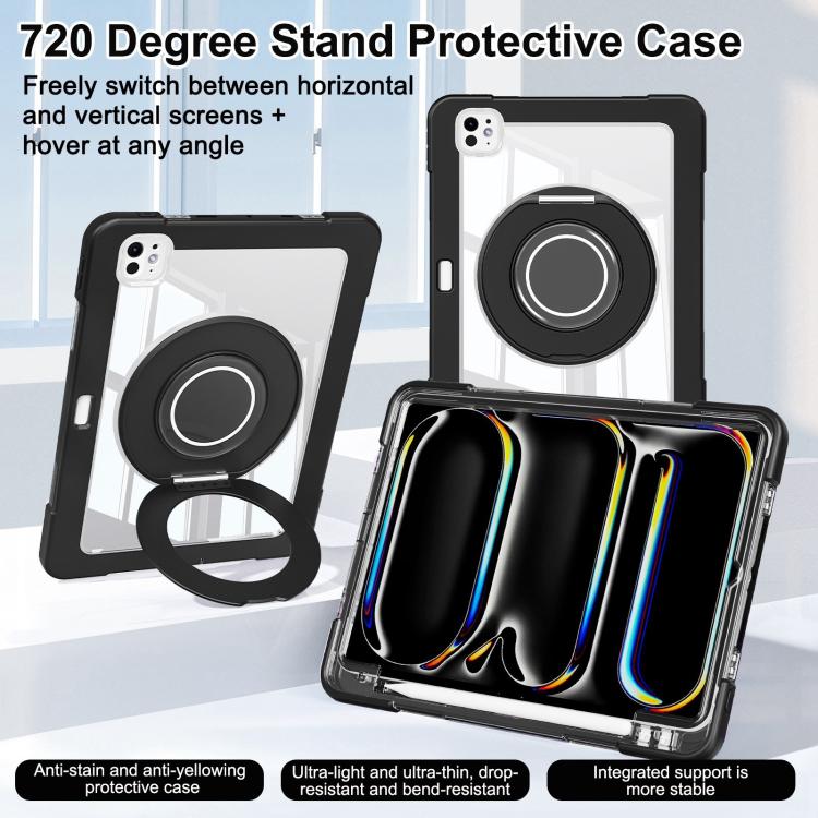 For iPad Pro 13 2025 / 2024 Crystal Armor PC Hybrid TPU Tablet Case with Pen Slot
