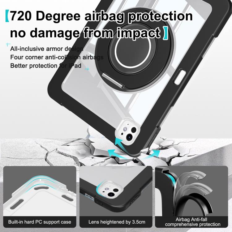 For iPad Pro 13 2025 / 2024 Crystal Armor PC Hybrid TPU Tablet Case with Pen Slot
