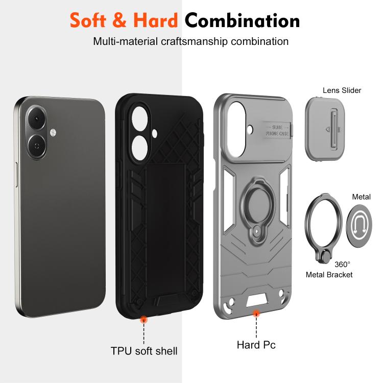 For Tecno Pop 10 Camshield Ring Holder Phone Case