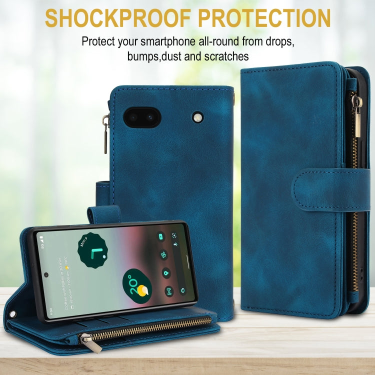 For Google Pixel 6 Dream 9-Card Zipper Wallet RFID Leather Phone Case with Lanyard