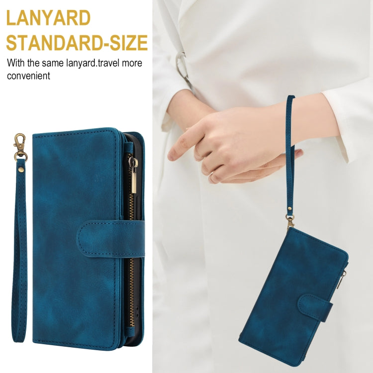 For Google Pixel 6 Dream 9-Card Zipper Wallet RFID Leather Phone Case with Lanyard
